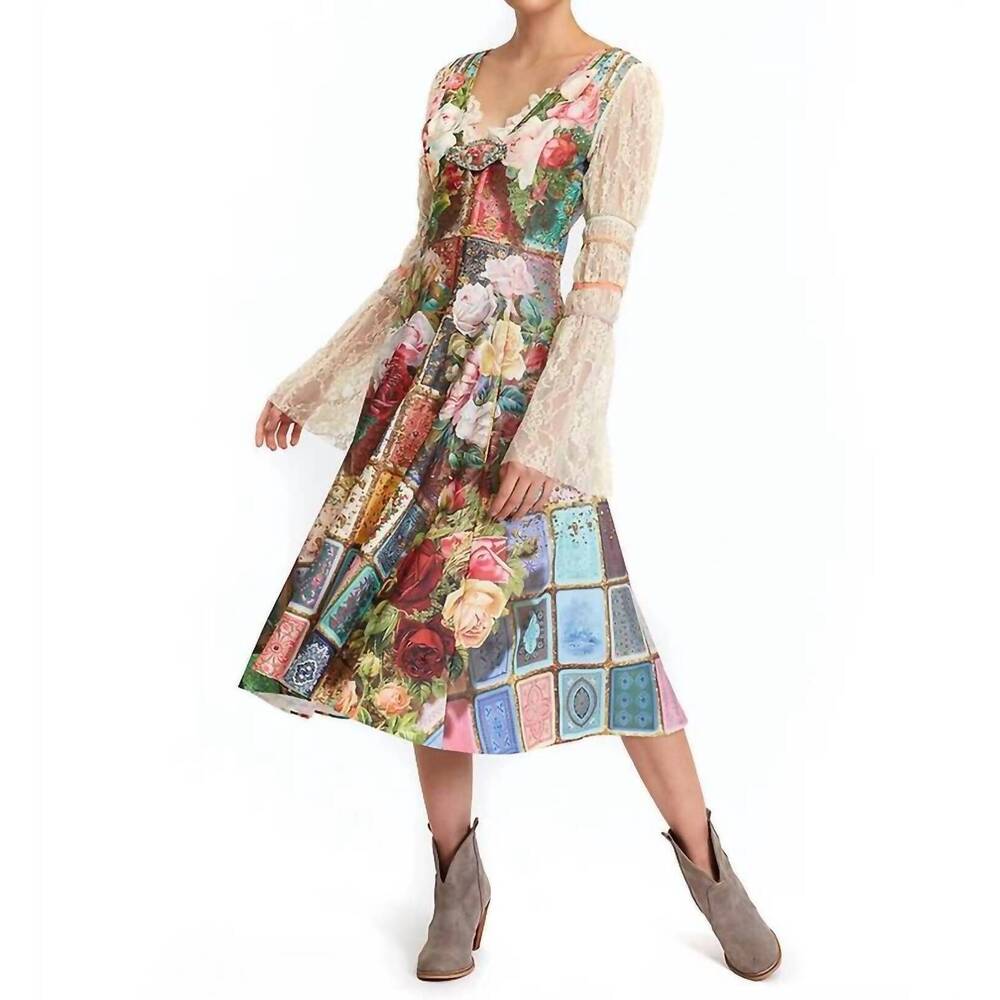 NEW IPNG fortune in flowerland midi dress in card